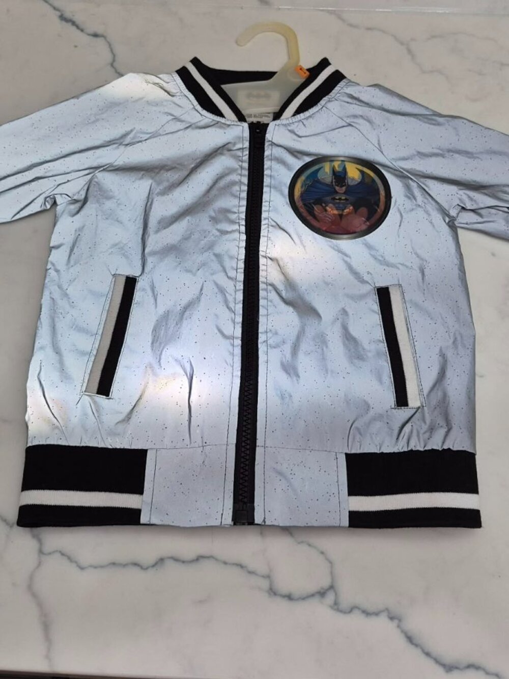 Batman Zip Up Jacket Size 3T Reflective & Holographic